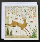 Set Of 4 Leaping Deer Christmas Cards Foil Highlight Uk Britain England Charity