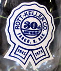 Old 1945-1975 Rott-keller 30th Anniversary Fargo Nd Heavy Pedestal Beer Glass