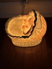 Vintage Enesco 1988 Sleeping Baby Elephant In Bassinet Crib Ceramic Night Light