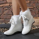 Sweet Style Women s Lace Up Faux Fur High Hidden Wedge Heels Fashion Ankle Boots