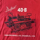 Vintage Railroad Shirt Sheffield 40-b Motor Car Mens Xl Red Crew Neck Print Tee