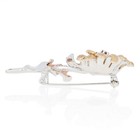  50ctw Round Cut Garnet Flower Brooch - Sterling Silver Gold Plated Pin