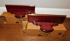 Vintage  Lot 2 Home Interior Mahogany Wooden Shelves Shelf W box Rare 
