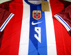 Erling Haalan   Autographed Team Norway Nike Brand Pro-style Soccer Jersey   Coa