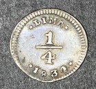 1834 3 Lima Peru 1 4 Real Silver Coin
