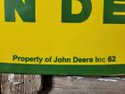 Vintage John Deere Porcelain Sign 3ft Old 1962 Quality Farm Tractor Equipment