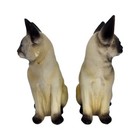Vtg Enesco Mid-century Siamese Cat Blue-eyed Ceramic Figurines Kitty Mcm Decor