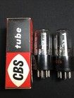 Matched Pair Cbs 6sn7gtb Black Plates Audio Amp Vacuum Tubes Tested F 7076-d