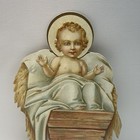 Vintage Baby Jesus Nativity Creche Standee Cardboard Cutout Christmas Decoration