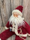Primitive Folk Art Santa Doll  Rustic Country Christmas Red 15    Tall