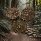 Lot Of 3 Genuine Ancient Roman Coins - Constantine Era 307-350 Ad - C00398