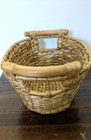 Vintage Hand-woven Natural Wicker Basket     Large Rustic Storage Bin With Handles