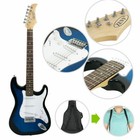 Full Size Electric Blue Guitar With Amp  Case And Accessories Pack For Beginner