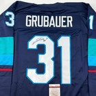 Autographed signed Philipp Grubauer Seattle Blue Hockey Jersey Jsa Coa