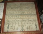 Antique Cross Stitch Framed Sampler  Catherine Baldry Aged 11  1850 Birthday