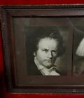 1890s Mozart Beethoven Liszt Chopin Vivaldi Lithograph Composers Lot Framed Vtg