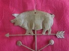 Small Metal Weathervane Design Pig Wall Decor Handcrafted Z