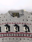 Vtg Womens M South Wool Penguin Sweater Hand Knit Carved Buttons Cottagecore