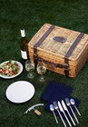 Champion Picnic Basket For 2  Large Wicker Hamper Set With Cutlery Service Ki   