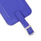 2pcs Travel Luggage Tag Leather Suitcase Name Address Label Blue