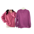 Women s Oversize Sweatshirt L Purple Fleece Lined Solid Casual Usa Seller