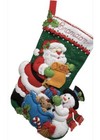 Vtg Bucilla Felt Applique Christmas Stocking Kit Santa   s List 86360 Felt Letters