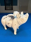 Vintage Cast Iron  flying Pig Bank  Original Paint - No Damage - Heavy