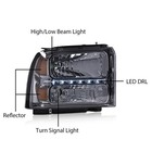 For Ford F250 Super Duty 2005 2006 2007 Led Headlights Assembly Drl Smoky Chrome