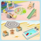 Wooden Doll House Furniture And Accessories Outdoor Play Set For Kids- Includes