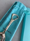 Tiffany   Co  Open Heart Baby Spoon Sterling Silver W box Cloth Bag Unused 