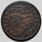 1809 6 Classic Head Half Cent - 9 Over Inverted 9 - Nicks - Us 1 2c Copper Coin