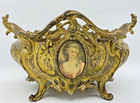 Antique French Planter Jardiniere 19th Century Gold Painted Metal