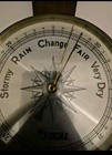 Vintage Focal Wall Weather Station Barometer Thermometer Set Wood Mount Germany