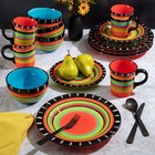 Gibson Elite Feliz Mesa 16-piece Hand Painted Dinnerware Set