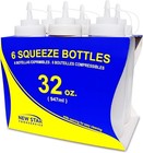 32 Oz Clear Squeeze Bottle  Wide Mouth  Pack Of 6