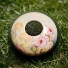 Rs Prussia Porcelain Hair Receiver  Floral With Gold Trim  Vintage