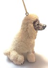 White Poodle Dog Resin Figurine Christmas Ornament    Detailed Realistic 