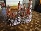 Dark Fairy Crystal Crown Goth Fantasy Headpiece Faerie Witch Tiara Purple Silver