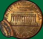 1985-p Double Struck Off Center Error Lincoln Memorial Cent Unc Coin  36334