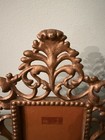 Vintage Gold Cast Iron Ornate Regency Style Easel Back Picture Frame With Glass