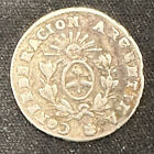 1854 Argentina La Rioja Silver 1 2 Real Silver Coin Half Real Rio De La Plata