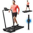 2 In1 Folding Electric Treadmill Under Desk Walking Pad Home Office Portable New