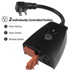 Hbn Outdoor Smart Wifi Plug Heavy Duty Wi-fi Timer With Two Grounded Outlet