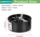 Blender Blades  2 Pack Replacement Parts For Magic Bullet 250w