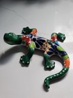 Hand-painted Talavera Pottery Green Gecko Lizard  Mexican Wall Art
