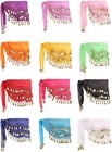 Women 3 Rows Gold Coins Belly Dance Dancing Hip Skirt Scarf Wrap Belt Costume Us