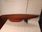 Antique Vintage Pond Yacht Sail Boat Wood For Restoration Red 2ft 