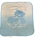 San Marcos Cobertor Baby Blanket Blue White Bear Bears Cubs 43x50 Reversible