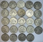 Lot Of 24 Franklin Half Dollars 90  Silver Us Coins  12 00 Face Value Pds