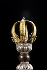 Old Bronze Gilt Silver Pestle Xiangmo Statue Cd